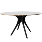 Mesa De Jantar Gataíba Com Base Preta E Tampo De Madeira - Vá