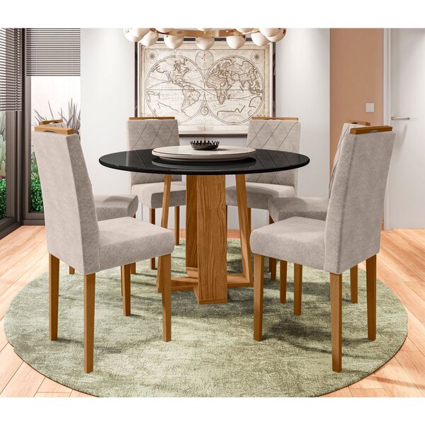 Mesa De Jantar Giratória Isabela 6 Cadeiras Isabela New Ceval