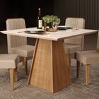 Mesa De Jantar Gris Com Tampo Chanfrado 90x90 Carvalho Europe