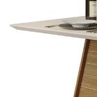 Mesa De Jantar Gris Tampo Chanfrado Com Vidro 90x90 - Pr Móve