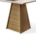 Mesa De Jantar Gris Tampo Chanfrado Com Vidro 90x90 - Pr Móve