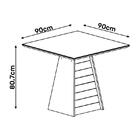 Mesa De Jantar Gris Tampo Chanfrado Com Vidro 90x90 - Pr Móve