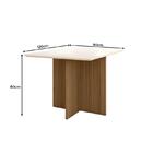 Mesa De Jantar Helo 120cm Com Vidro Carvalho/off White - Poli