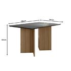 Mesa De Jantar Helo 136cm Com Vidro Carvalho/grafite - Poliman