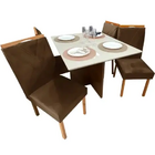Mesa De Jantar Helo 90x90cm Em Veludo Com 4 Cadeiras Californ