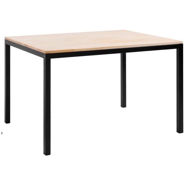 Mesa De Jantar I06 Madeira Taeda 120x76 Cm Aço Preto Dmobilia