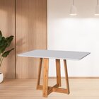 Mesa De Jantar Ibiza 135x90cm Pés Em Madeira Maciça Tampo Laq