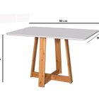 Mesa De Jantar Ibiza 90x90cm Pés Em Madeira Maciça Tampo Laqu