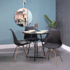 Mesa De Jantar Inca Redonda Com Tampo De 1 00m Coverglass - V