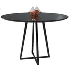 Mesa De Jantar Inca Redonda Com Tampo De 1 00m Coverglass - V