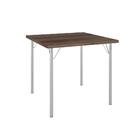 Mesa De Jantar Industrial 80 Cm Em Aço - Castanho/cromado