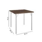 Mesa De Jantar Industrial 80 Cm Em Aço - Castanho/cromado