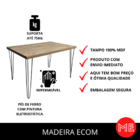 Mesa de Jantar Industrial Quadrada Antiqua 90x90 Cm Pés De Fe