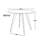 Mesa De Jantar Inês Redonda 100 Cm 4 Lugares Preta - Melhor M