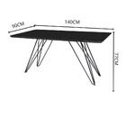 Mesa De Jantar Iris Retangular Preto 140 X 90 Cm Base Metal P