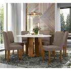 Mesa De Jantar Isabela 135cm Com Tampo Giratório E 6 Cadeiras