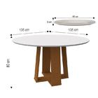 Mesa De Jantar Isabela 135cm Com Tampo Giratório E 6 Cadeiras