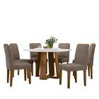 Mesa De Jantar Isabela 135cm Com Tampo Giratório E 6 Cadeiras