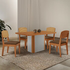Mesa De Jantar Isadora 120cm Tampo Mdf Laminado Com 4 Cadeira