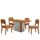 Mesa De Jantar Isadora 120cm Tampo Mdf Laminado Com 4 Cadeira