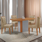Mesa De Jantar Isadora 120cm Tampo Mdf Laminado Com 4 Cadeira