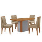 Mesa De Jantar Isadora 120cm Tampo Mdf Laminado Com 4 Cadeira