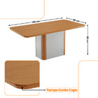 Mesa De Jantar Isadora 180cm Tampo Mdf Canto Copo Moderna Mob