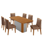 Mesa De Jantar Isadora 180cm Tampo Mdf Laminado Com 6 Cadeira