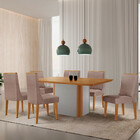 Mesa De Jantar Isadora 180cm Tampo Mdf Laminado Com 6 Cadeira