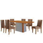 Mesa De Jantar Isadora 180cm Tampo Mdf Laminado Com 6 Cadeira