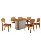 Mesa De Jantar Isadora 180cm Tampo Mdf Laminado Com 6 Cadeira