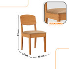 Mesa De Jantar Isadora 180cm Tampo Mdf Vidro Com 6 Cadeiras C