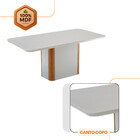 Mesa De Jantar Isadora 180cm Tampo Mdf Vidro Com 6 Cadeiras E
