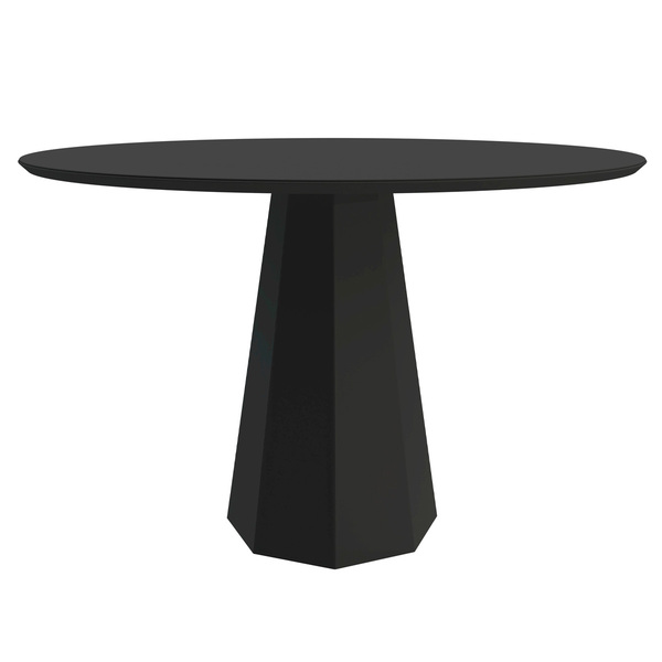 Mesa De Jantar Isis 100x100 C/ Vidro Preto - Folk Móveis