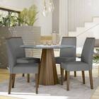 Mesa De Jantar Isis 120x120 Com 4 Cadeiras Veneza Linho Imbui