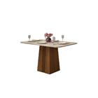 Mesa De Jantar Itália Tampo Chanfrado Curvo Madeira Dj Móveis