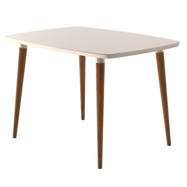 Mesa De Jantar Jade 4 Lugares Off White Com Vidro - Rv Móveis