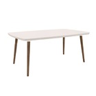 Mesa De Jantar Jade 6 Lugares Off White Com Vidro - Rv Móveis