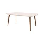 Mesa De Jantar Jade 6 Lugares Off White Com Vidro - Rv Móveis