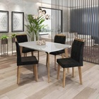 Mesa De Jantar Jade Com 4 Cadeiras Diamante Pés Oblongo Off W