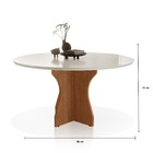 Mesa De Jantar Jade Redonda Off White 4 Lugares Pé X Em Mdf