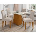 Mesa De Jantar Jasmin 120x80 Com 4 Cadeiras Amanda - Pr Móveis