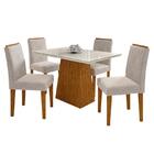 Mesa De Jantar Jasmin 120x80 Com 4 Cadeiras Amanda - Pr Móveis
