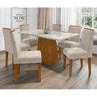 Mesa De Jantar Jasmin 160x90 Com 6 Cadeiras Amanda - Pr Móveis