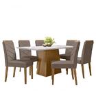 Mesa De Jantar Jasmin 160x90 Com 6 Cadeiras Caroline - Pr Móv