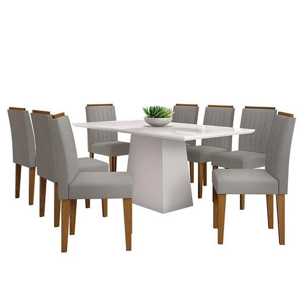 Mesa De Jantar Jasmin 180x90 Com 8 Cadeiras Ana - Pr Móveis
