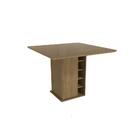 Mesa De Jantar Kappesberg Com Tampo De Madeira E Vidro 1,05m