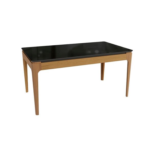 Mesa De Jantar Kappesberg Em Madeira Maciça Com Tampo De Vidr