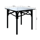 Mesa De Jantar Katrina Preta Quadrada Tampo De Madeira 90 Cm