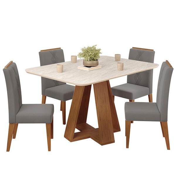 Mesa De Jantar Kiara E 4 Cadeiras Yasmin Dj Moveis